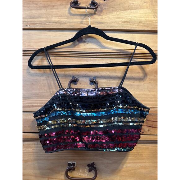 RAGA Charlize Rainbow Multicolor Sequin Blazer Wrap Mini Dress Small - Picture 6 of 9